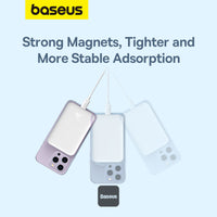 Thumbnail for Baseus 6000mAh Magnetic Mini Air 15W Wireless Power Bank With PD 20W Type-C Port - White