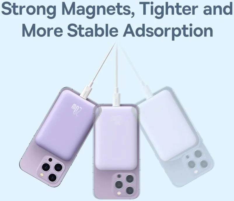 Baseus Magnetic Mini Wireless Charging Power Bank 6000mAh 20W - Purple