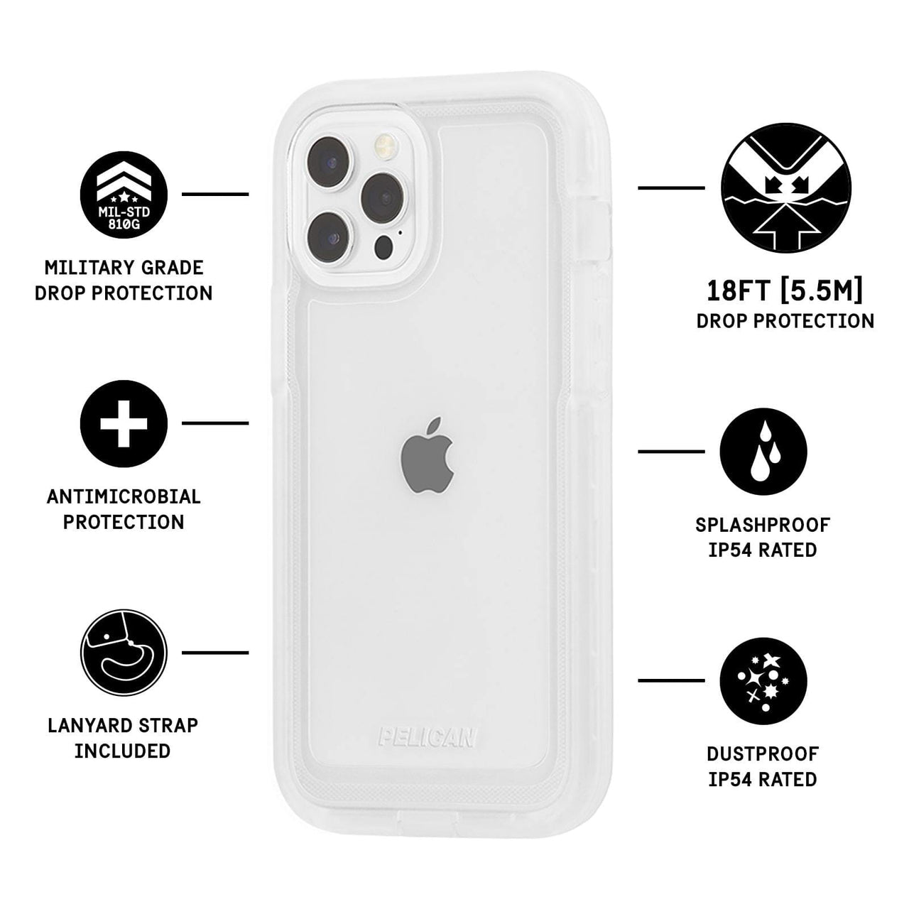 Pelican Marine Active Case for iPhone 13 Pro Max - Clear