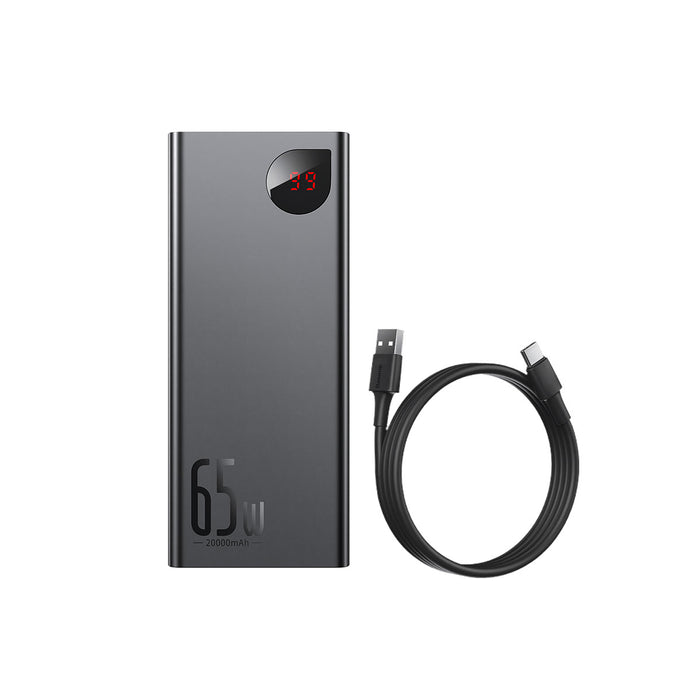 Baseus Adaman Power Bank 65W 20000mAh FAST charge PD For Laptop / Phone - Black