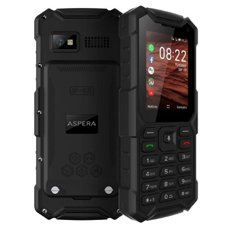 OUT OF STOCK Aspera R40 4G VOLTE Rugged Candybar Phone - Black