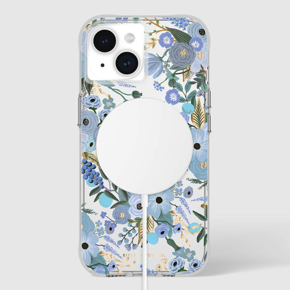 Case-Mate Rifle Paper MagSafe Case For Apple iPhone 15 - Garden Party Blue