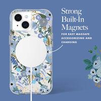 Thumbnail for Case-Mate Rifle Paper Co - Magsafe Case for Apple iPhone 15 Plus - Garden Party Blue