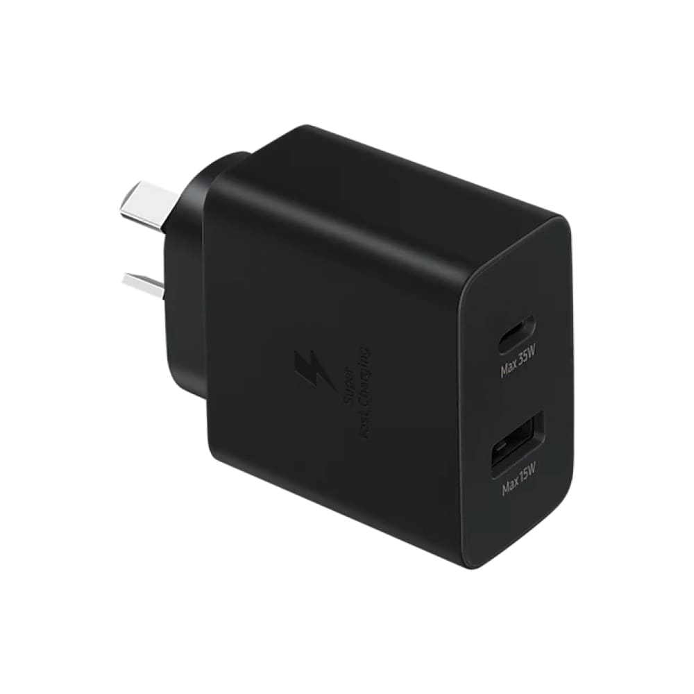 Samsung 35W Power Adapter Charger Duo DUAL port PD 3.0 (USB-C +  USB-A) - Black