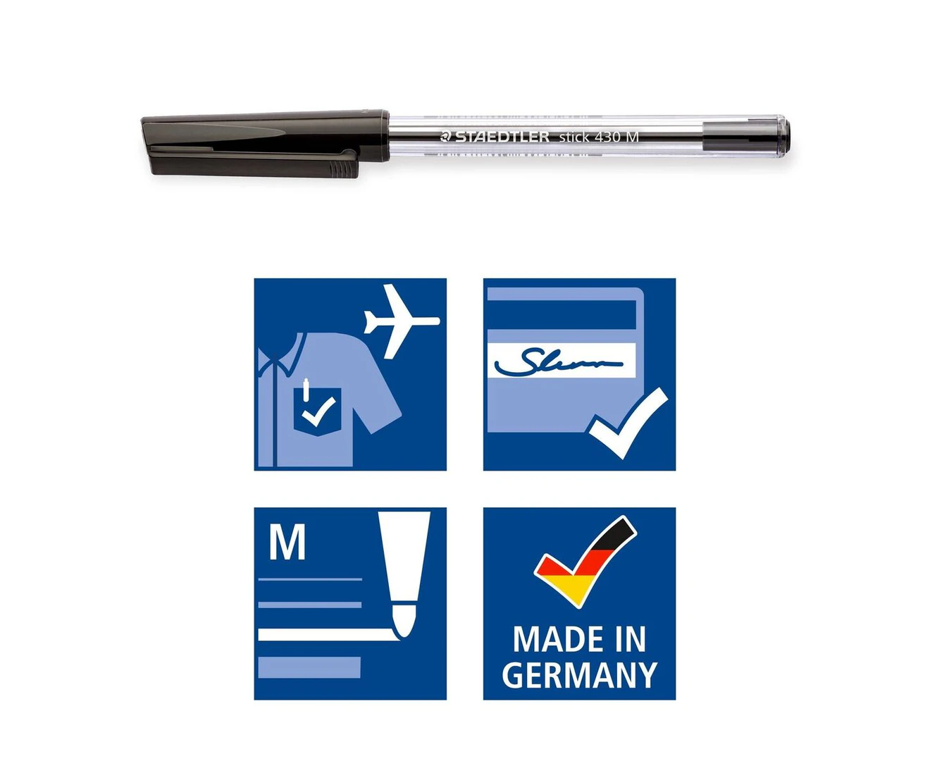 Staedtler 430 Ballpoint Pen Medium Black Ink Dispenser Box Of 100