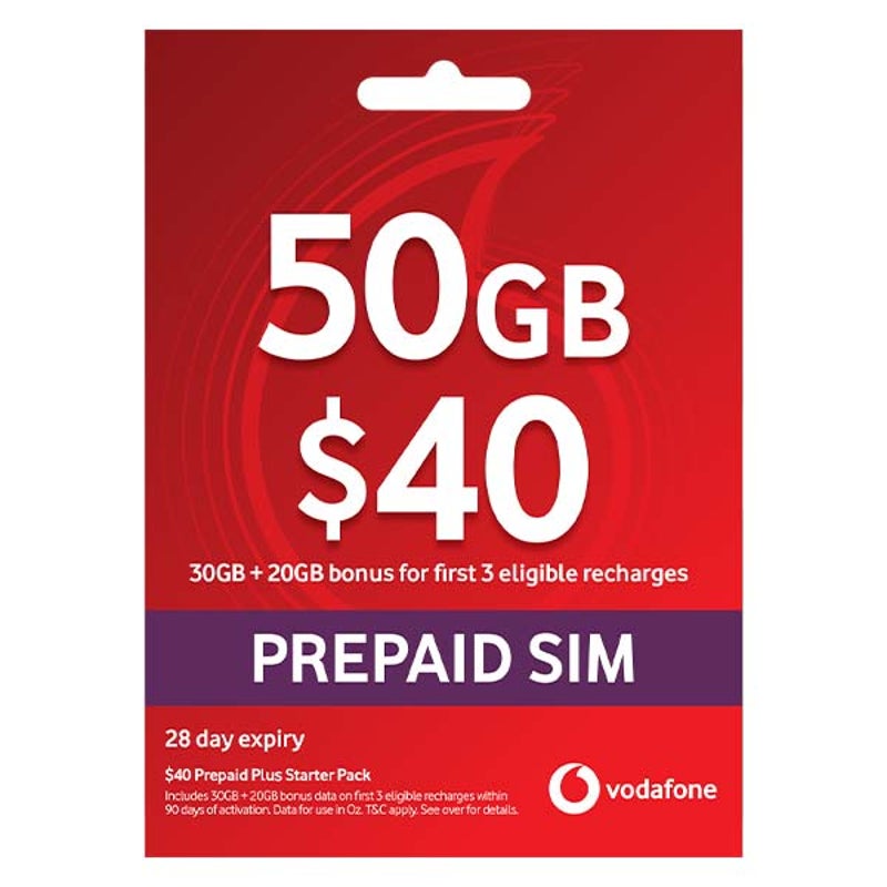 Vodafone $40 Starter Pack SIM Card