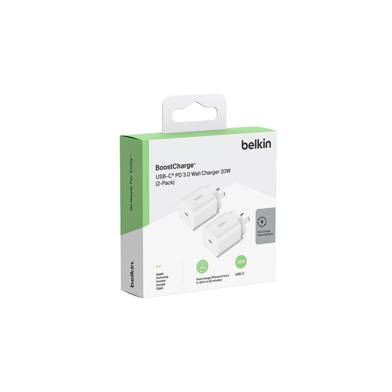 Belkin Boostcharge USB-C Wall Charger 20W - White