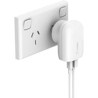Thumbnail for Belkin 20W USB-C PD + 12W USB-A Wall Charger-Universally compatible - White