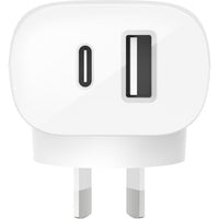 Thumbnail for Belkin 20W USB-C PD + 12W USB-A Wall Charger-Universally compatible - White