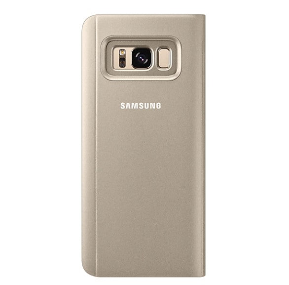 Samsung Galaxy S8 Clear View Standing Cover Case - Gold