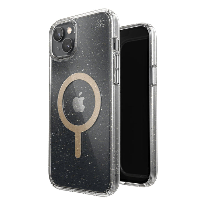Speck Perfect Glitter Magsafe Case for Iphone 14 Plus - Clear/Gold Glitter
