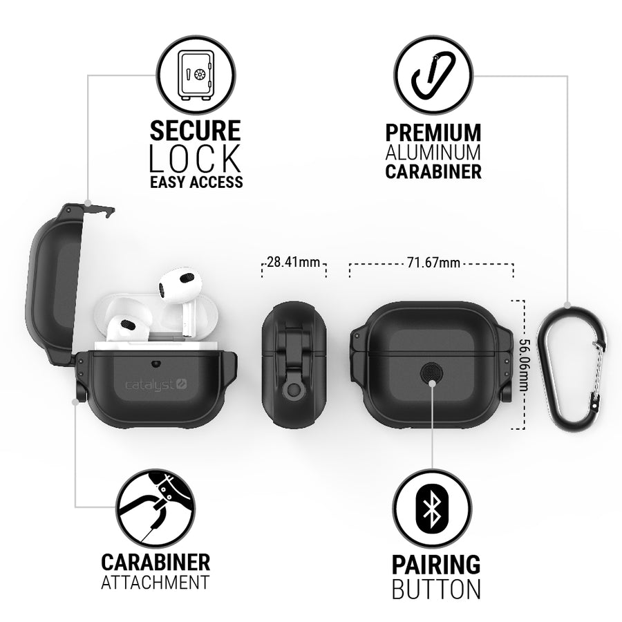 Catalyst Total Protection Case for AirPods 3rd Gen - Stealth Black