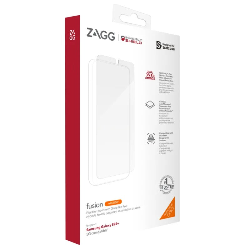 InvisibleShield Fusion D3O Screen Protector for Samsung Galaxy S22+ (6.6) - Clear