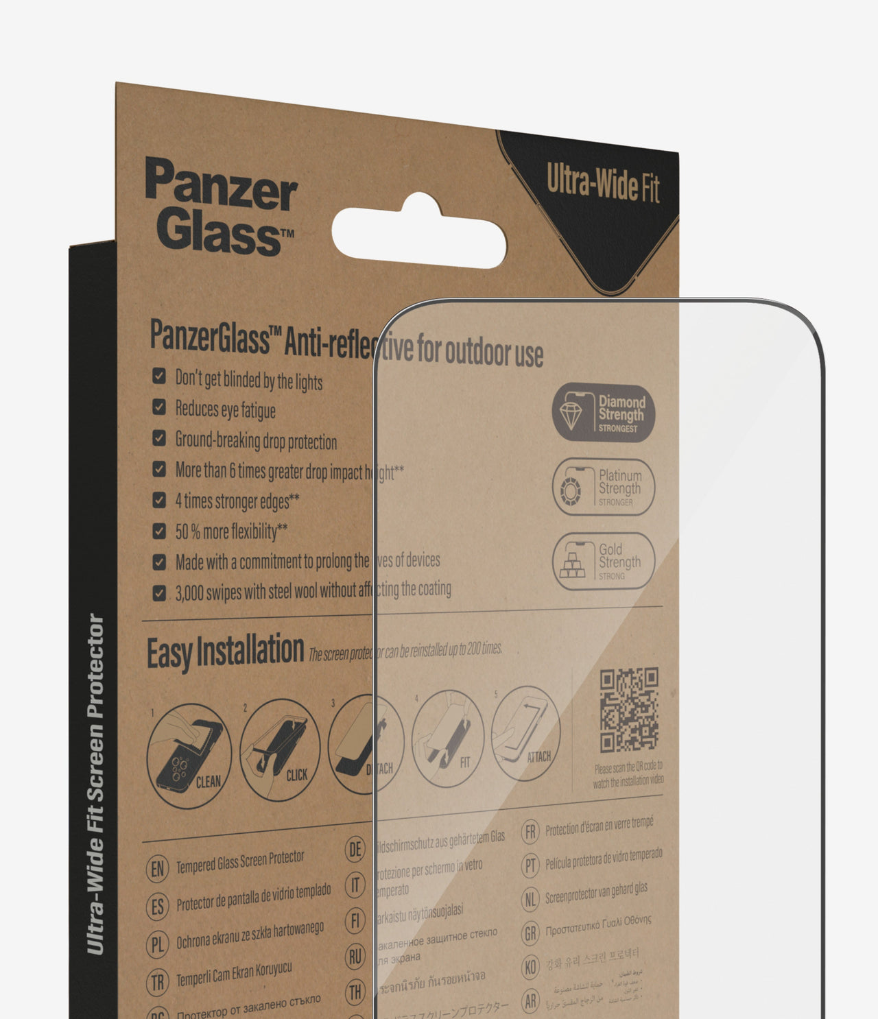 PanzerGlass Ultra-Wide Fit Anti Glare/ Anti-reflective Screen Protector for iPhone 14 Pro