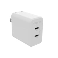 Thumbnail for Mophie GaN Power Adaptor USB-C PD Dual 45W - White