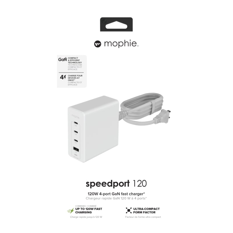 Mophie GaN Power Adaptor USB-C PD Hub 120W - White