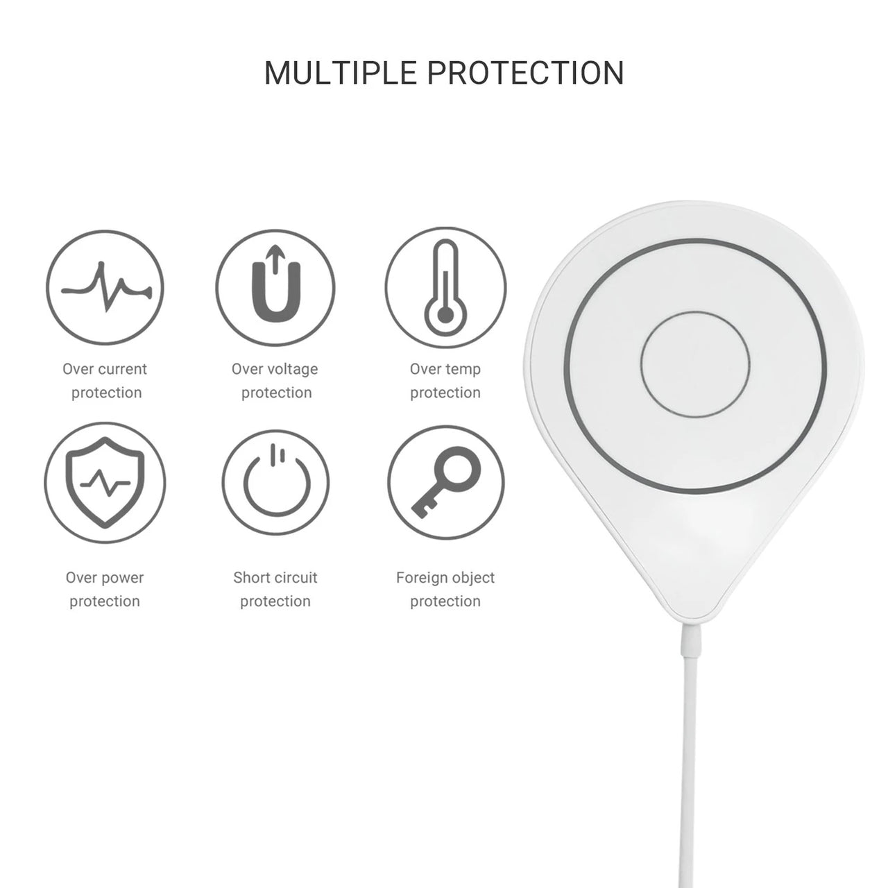 MAG-C Magnetic Wireless Charger 15W Fast Charging - White