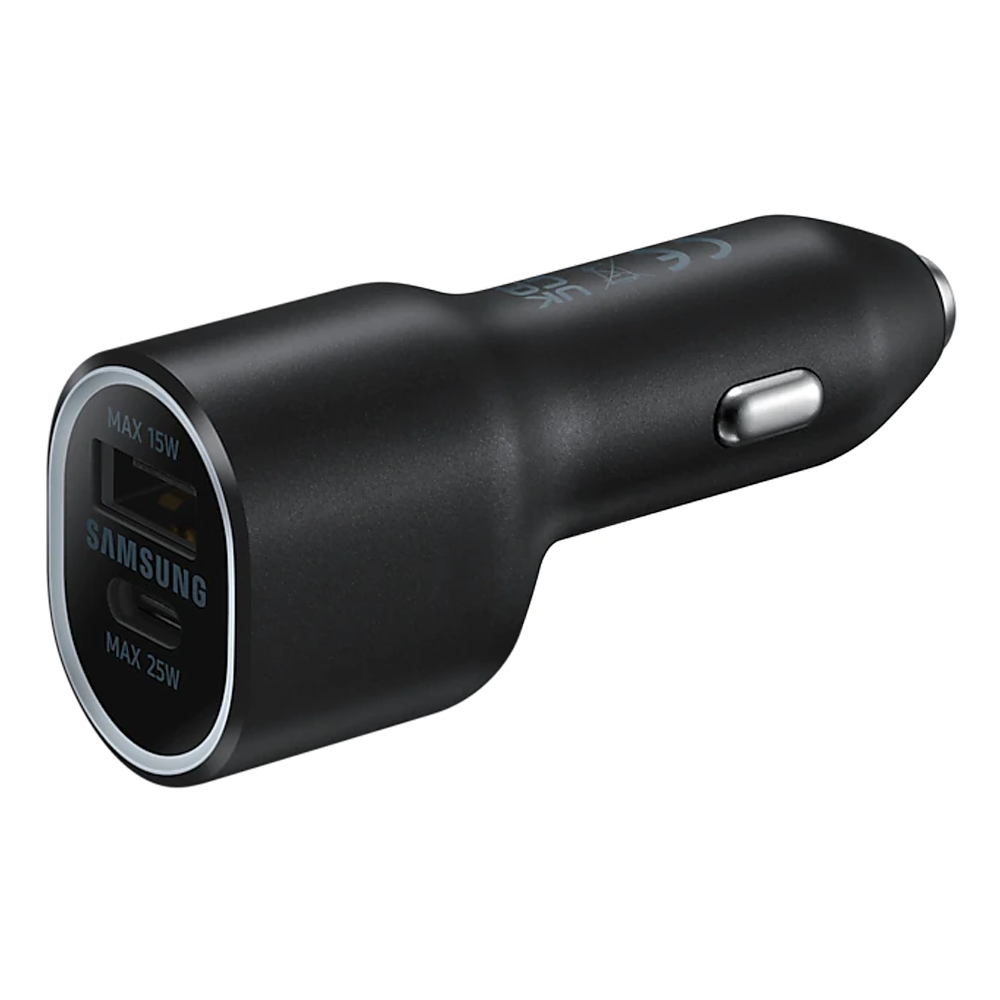 Samsung Dual Car Charger with UBS-C (25W) & USB-A (15W) - No Cable