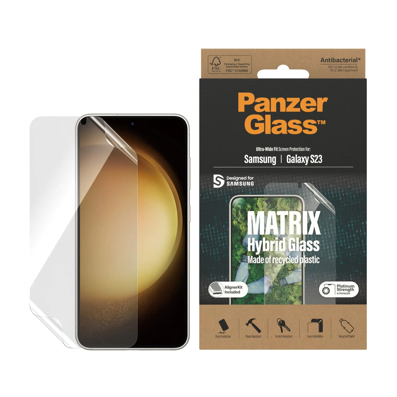 PanzerGlass Matrix Hybrid Screen FILM Protector for S23 - Ultra Wide Fit