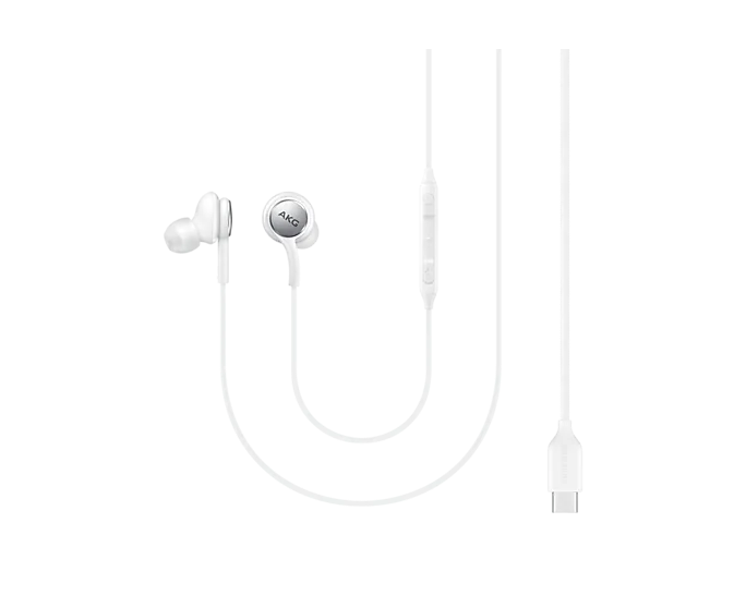 Samsung Corded AKG USB-C Earphones -  WHITE | for Samsung USB-C phones| S23 |Ultra | FOLD | FLIP