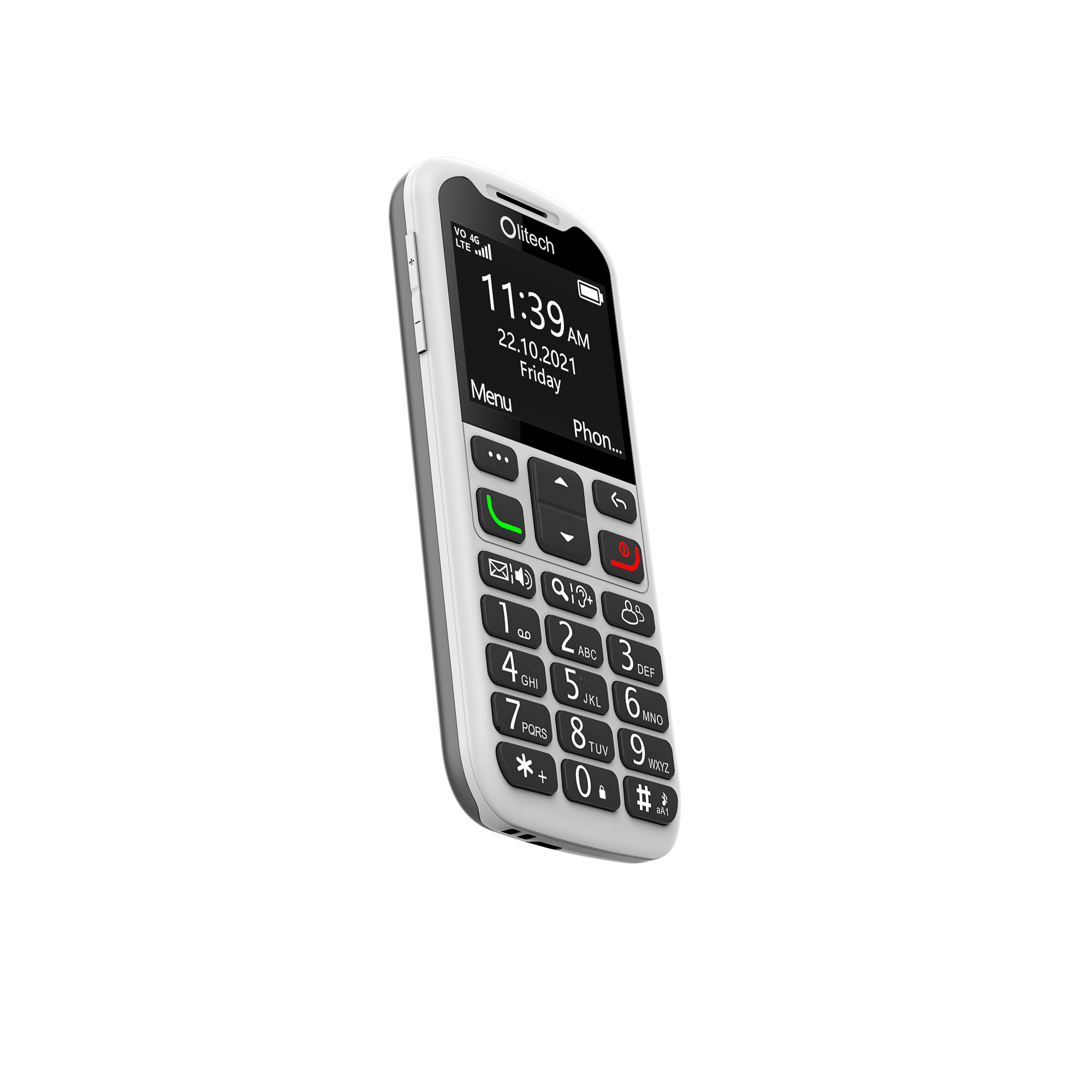 Olitech EasyMate 2 Seniors 4G Phone Big Buttons GPS Location - Black/White