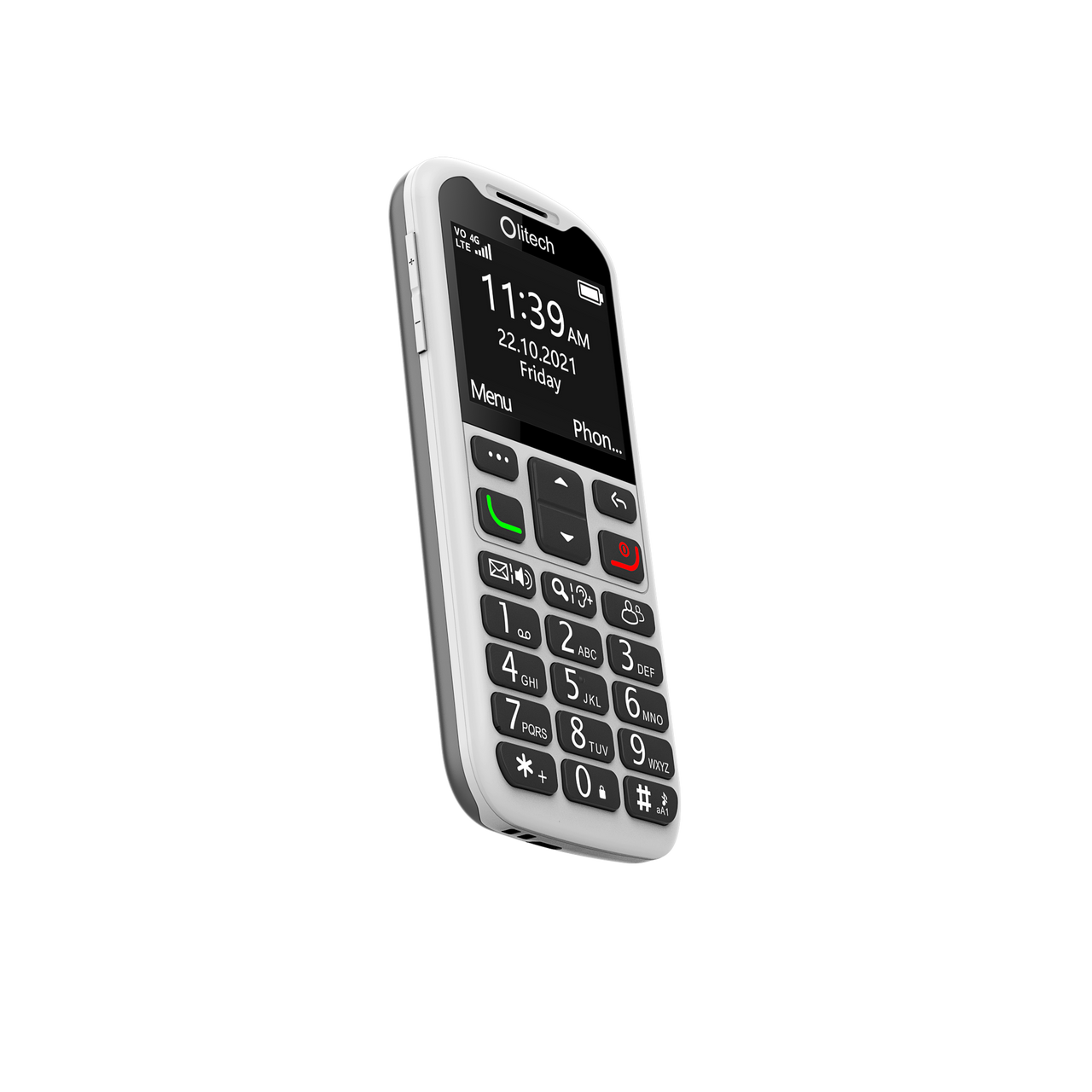 Olitech EasyMate 2 Seniors 4G Phone - Big Buttons, GPS Location, Amplified Volume - Black/White