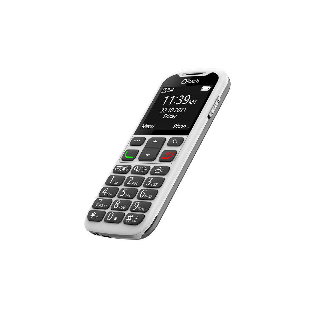 Olitech EasyMate 2 Seniors 4G Phone Big Buttons GPS Location - Black/White