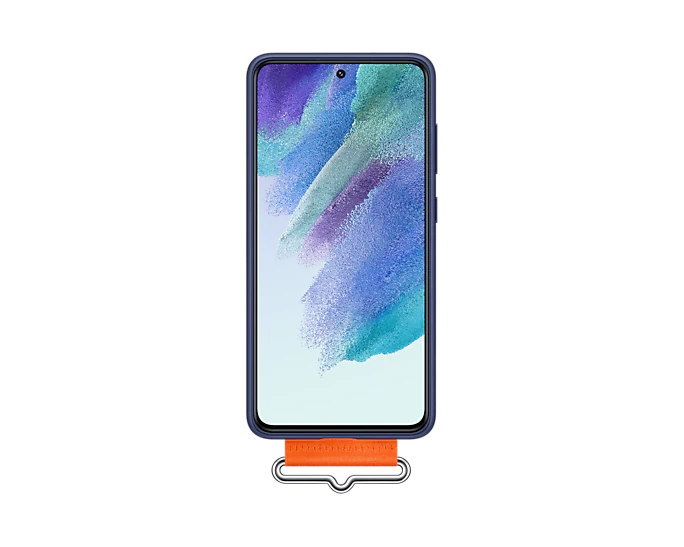 Samsung Galaxy S21 FE Silicone Cover with Strap - Navy
