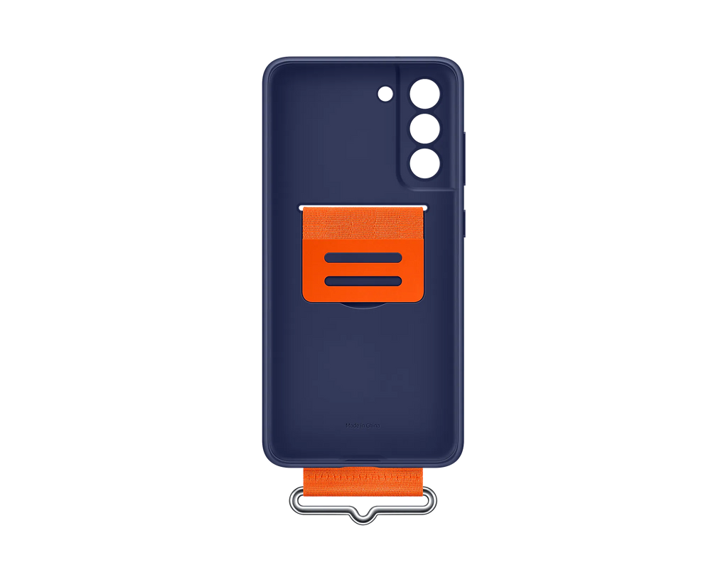 Samsung Galaxy S21 FE Silicone Cover with Strap - Navy