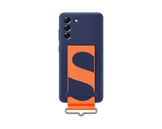 Samsung Galaxy S21 FE Silicone Cover with Strap - Navy