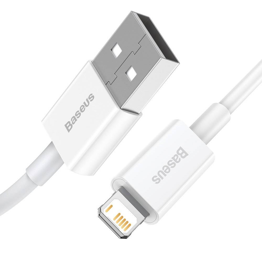 Baseus 2.4A Short USB A to Lightning Charging Cable 25cm for iPhone/iPad White