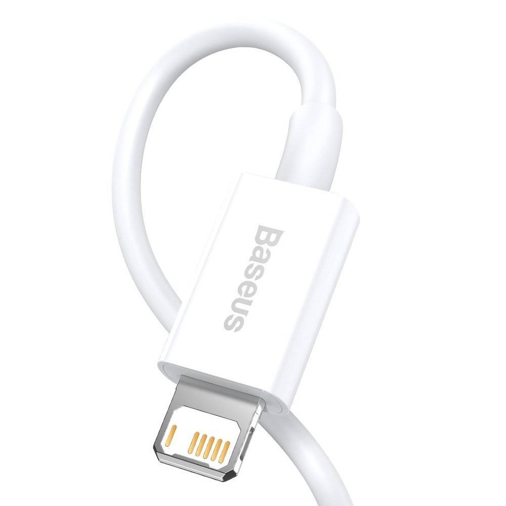 Baseus 2.4A Short USB A to Lightning Charging Cable 25cm for iPhone/iPad White