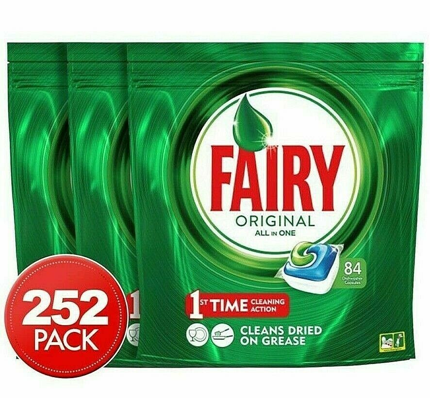 Fairy Caps All-in-one Regular 252 Dishwasher Capsules - (3 x 84 pack)