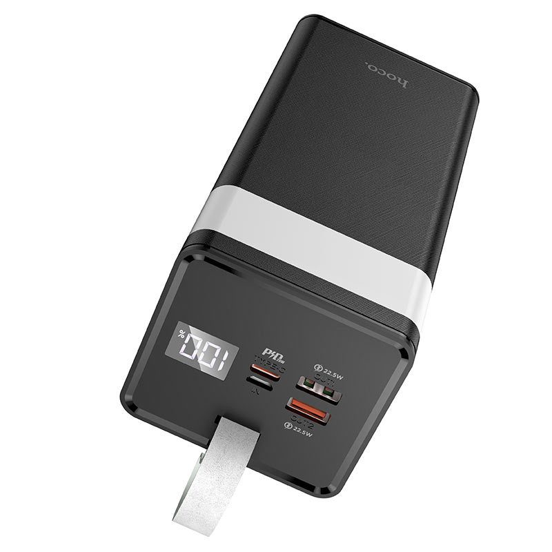 Hoco 50000mAh QC3.0 22.5W PD Big Powerbank Battery w LED Lamp Outdoors- Black