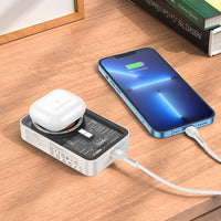 Thumbnail for Hoco Q10A 20W 10000mAh Magnetic Wireless Charger Power Bank - Transparent / White