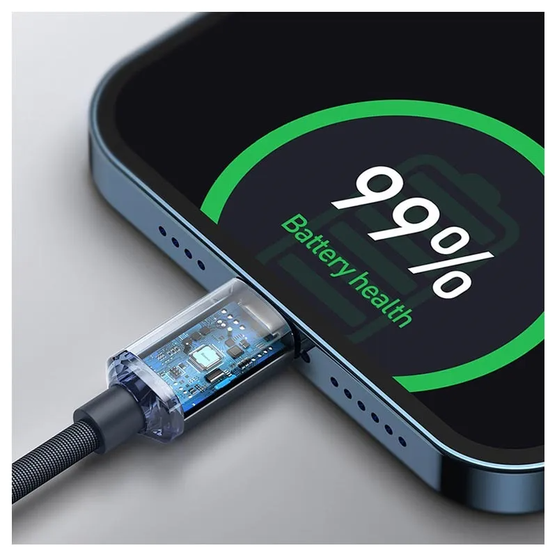 Baseus Crystal Shine Series Fast charging data cable USB-C to Lightning 20W 1.2m - Black