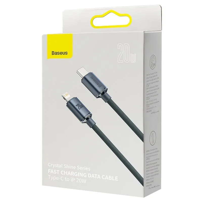Baseus Crystal Shine Series Fast charging data cable USB-C to Lightning 20W 1.2m - Black