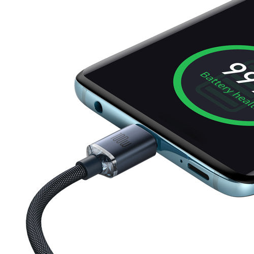 Baseus Crystal Shine Series Fast Charging Data Cable USB-C to USB-C  100W 2M - Black
