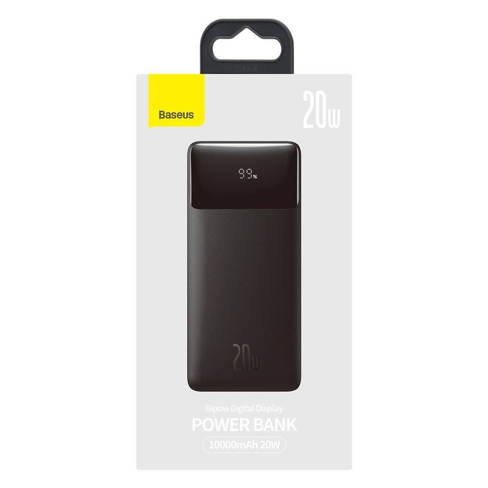 Baseus 20W 10000mAh Bipow Digital Display Power bank - Black