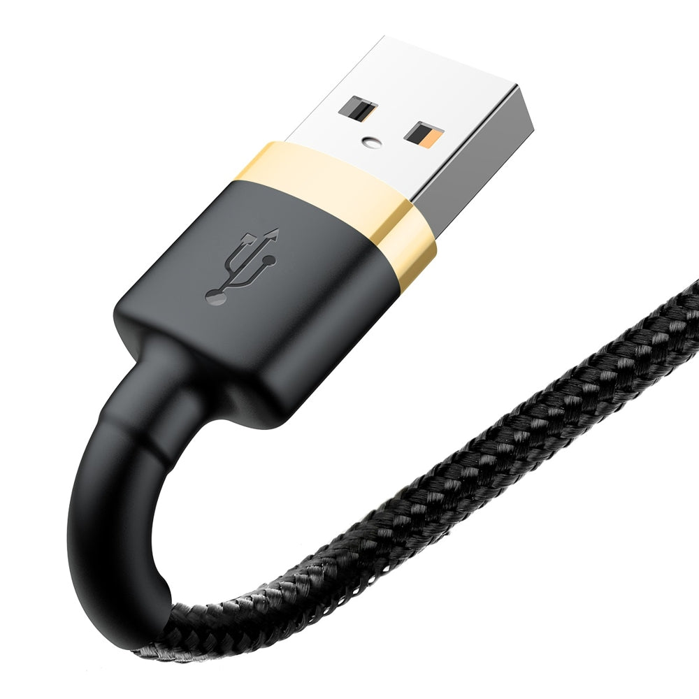 Baseus Cafule Fast Charge USB-A to Lightning Data Charging Cable for iPhone 2M - Black/Gold