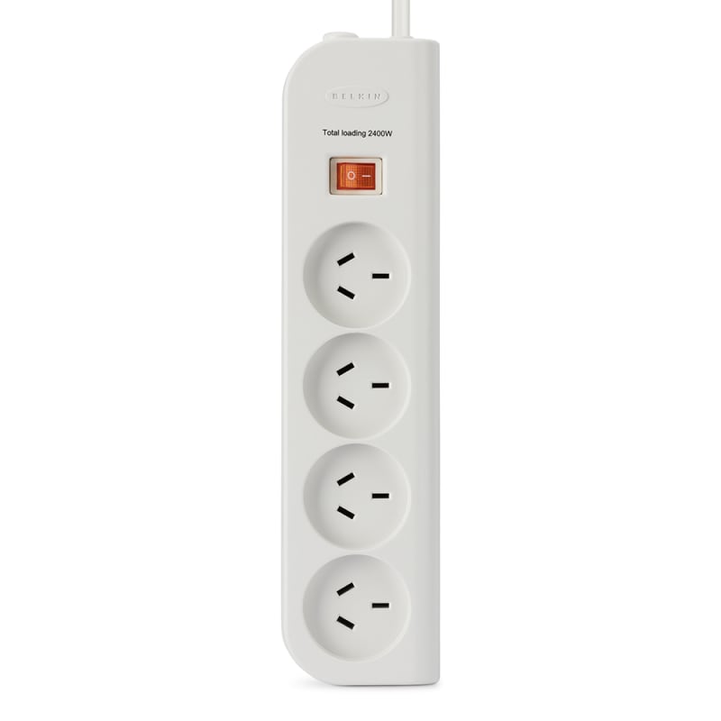 Belkin 4-Outlet Surge Board Universally compatible - White