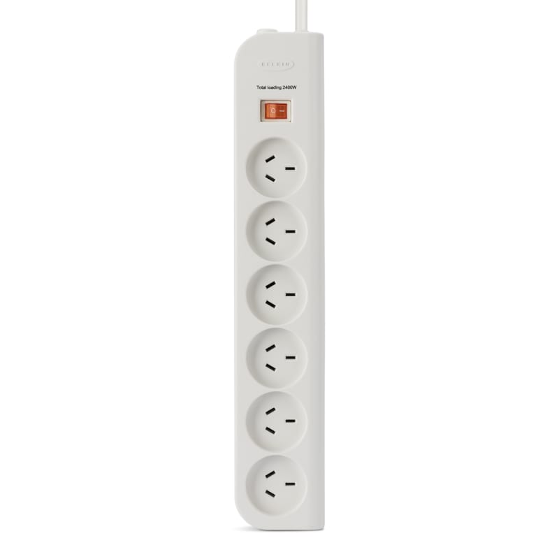 Belkin 6 Outlet PowerBoard  Surge protection with 2M lead cable - White