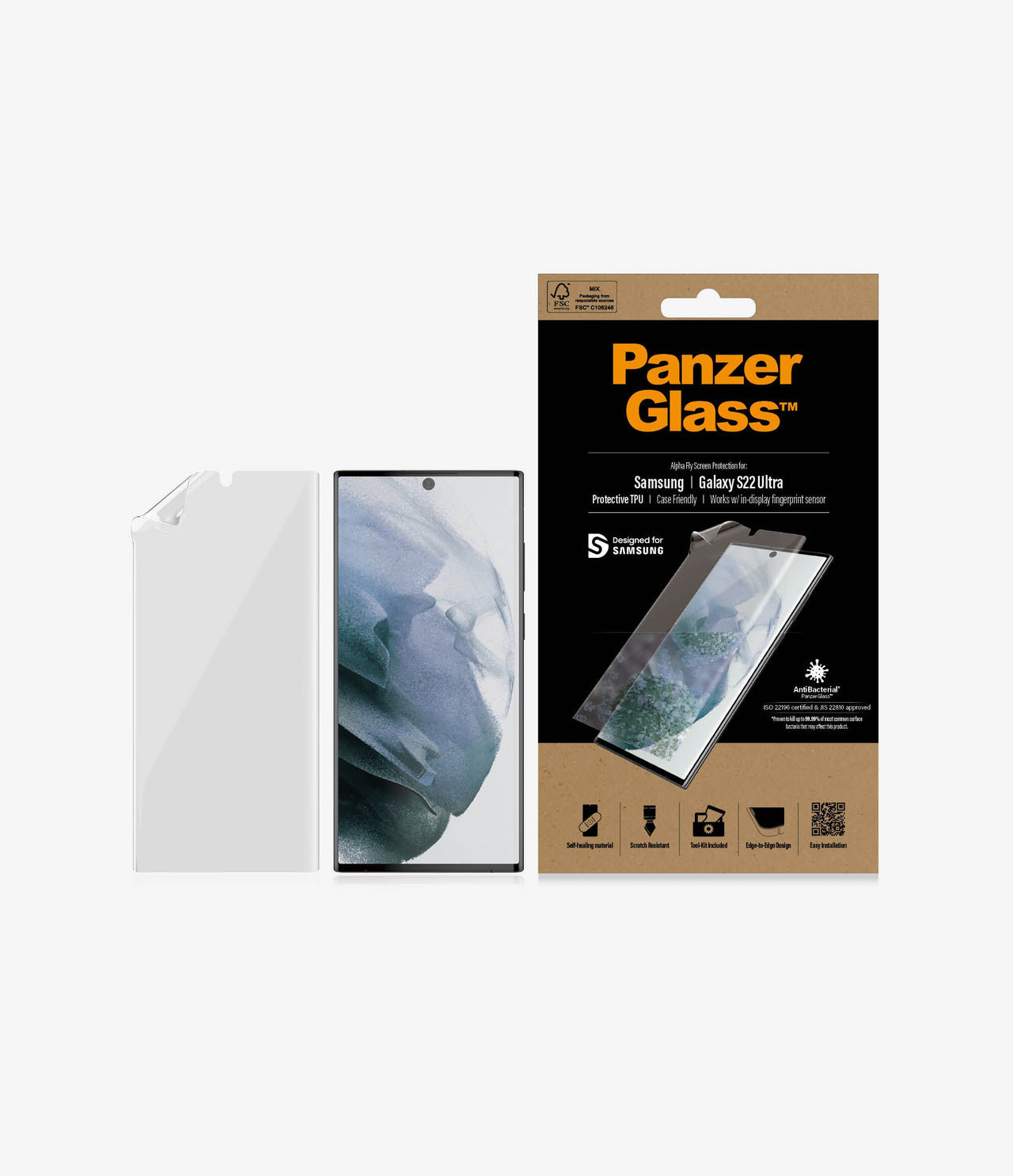 PanzerGlass TPU Screen Protector for Samsung S22 ULTRA 5G - Clear TPU