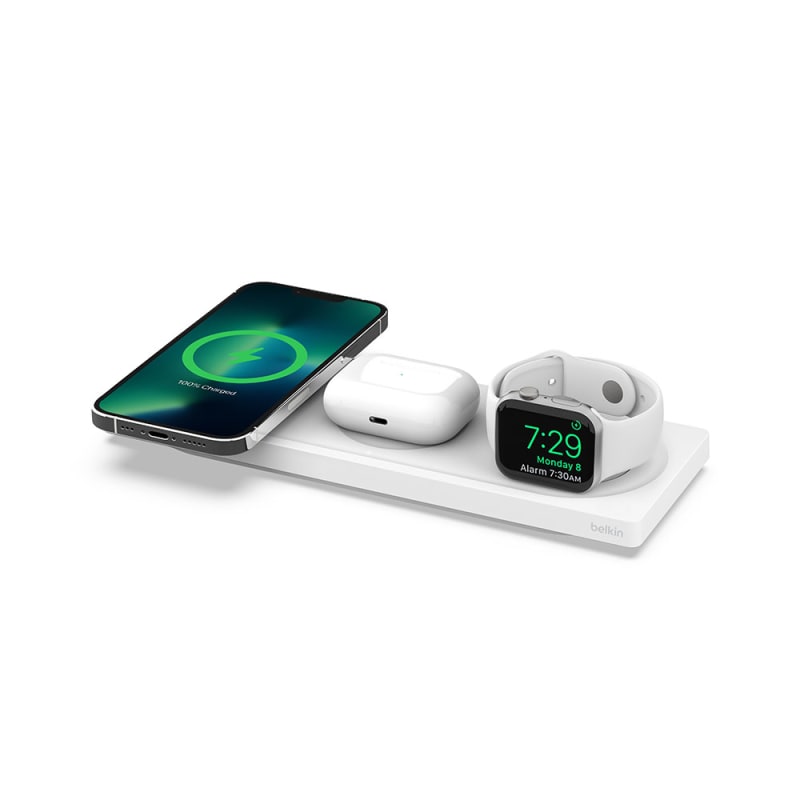 Belkin BoostCharge PRO 3-in-1 Wireless Charging Pad with MagSafe - White