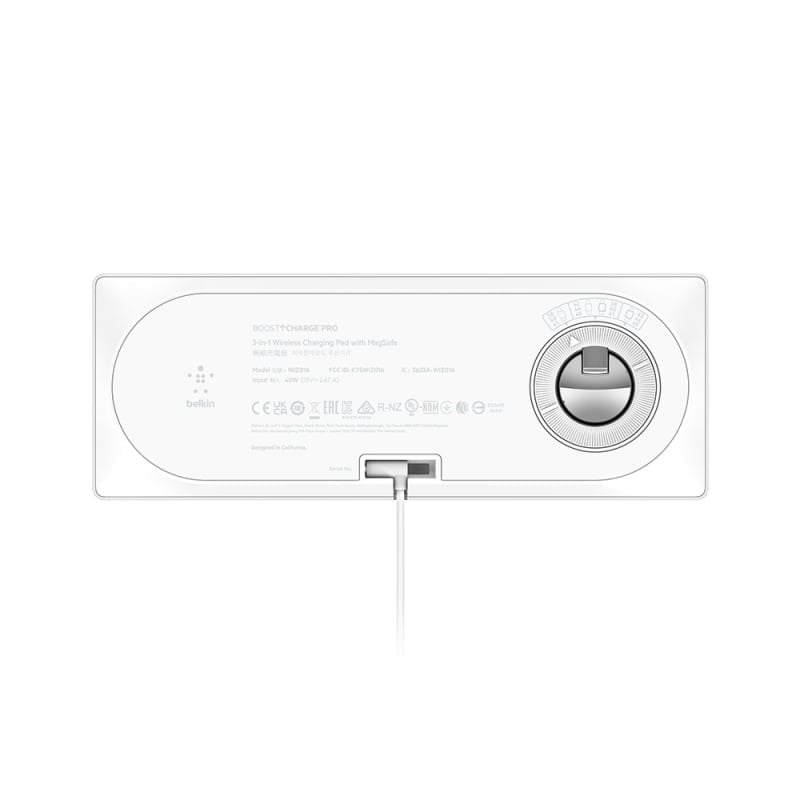 Belkin BoostCharge PRO 3-in-1 Wireless Charging Pad with MagSafe - White