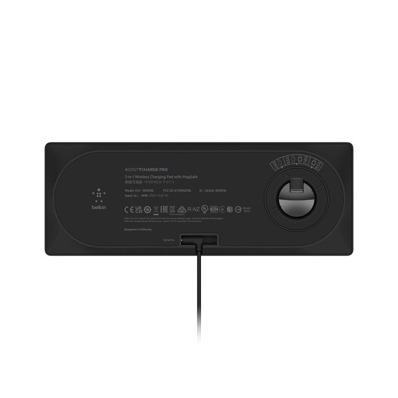 Belkin BoostCharge PRO 3-in-1 Wireless Charging Pad with MagSafe - Black