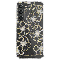 Thumbnail for Case-Mate Floral Gems Antimicrobial Case for Samsung Galaxy S23+ - Clear/ Gold