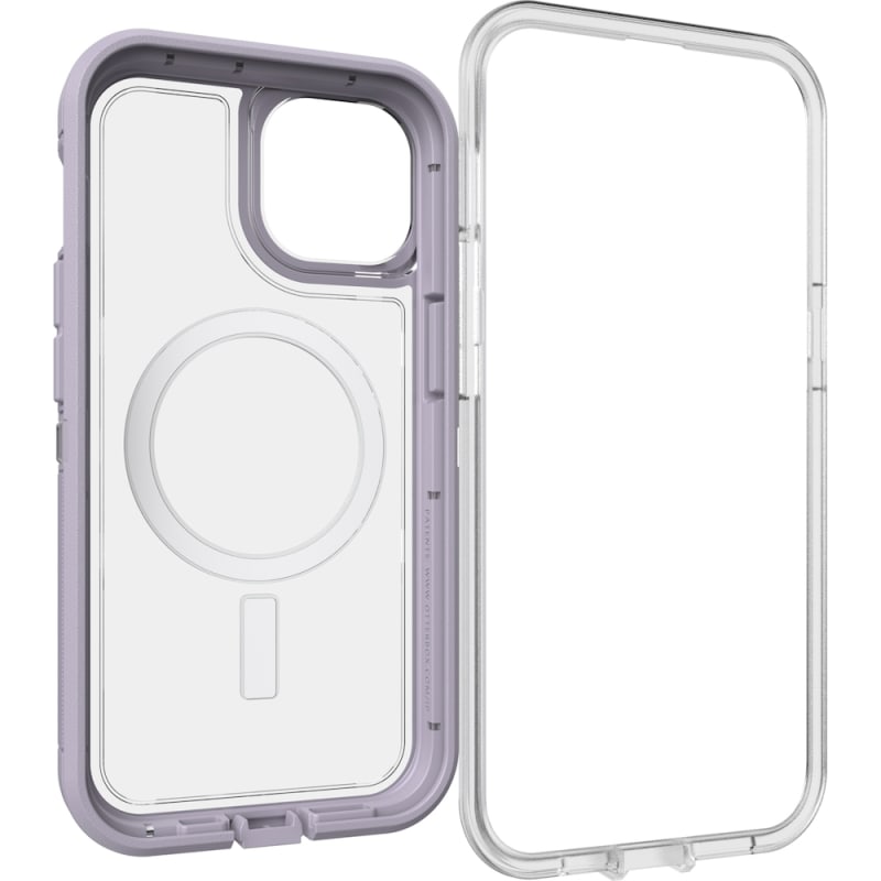 Otterbox Defender XT Clear MagSafe Case for iPhone 13, 14 (6.1") - Clear/Purple