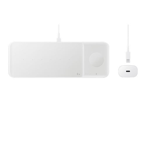 Samsung Wireless Charger and Trio Charging Pad with AC Charger - White