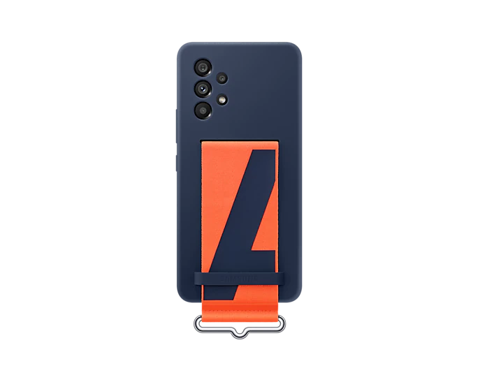Samsung Silicone Cover with Strap for Galaxy A53 5G - Navy